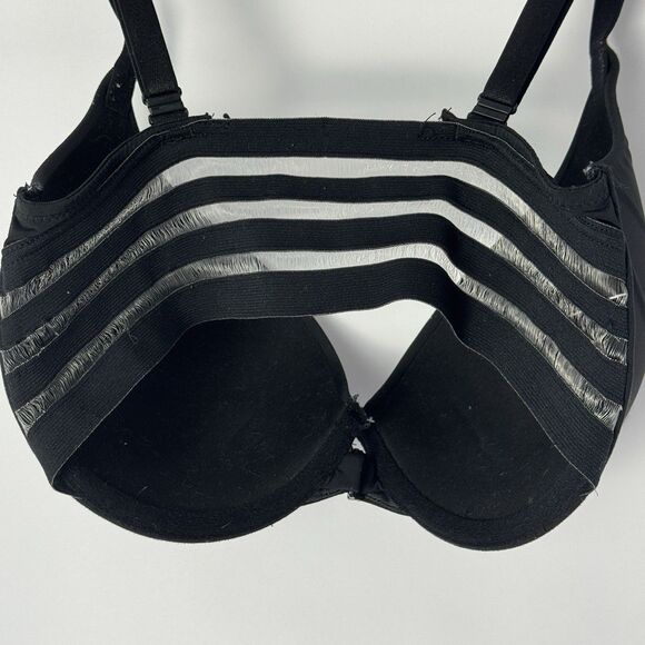 Victoria’s Secret T-Shirt Push-Up Bra 32DD Full Coverage Strappy Back Black - Picture 4 of 8